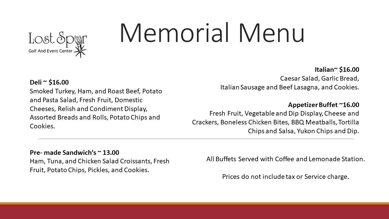 Memorial Buffets Lost Spur Golf and Event Center